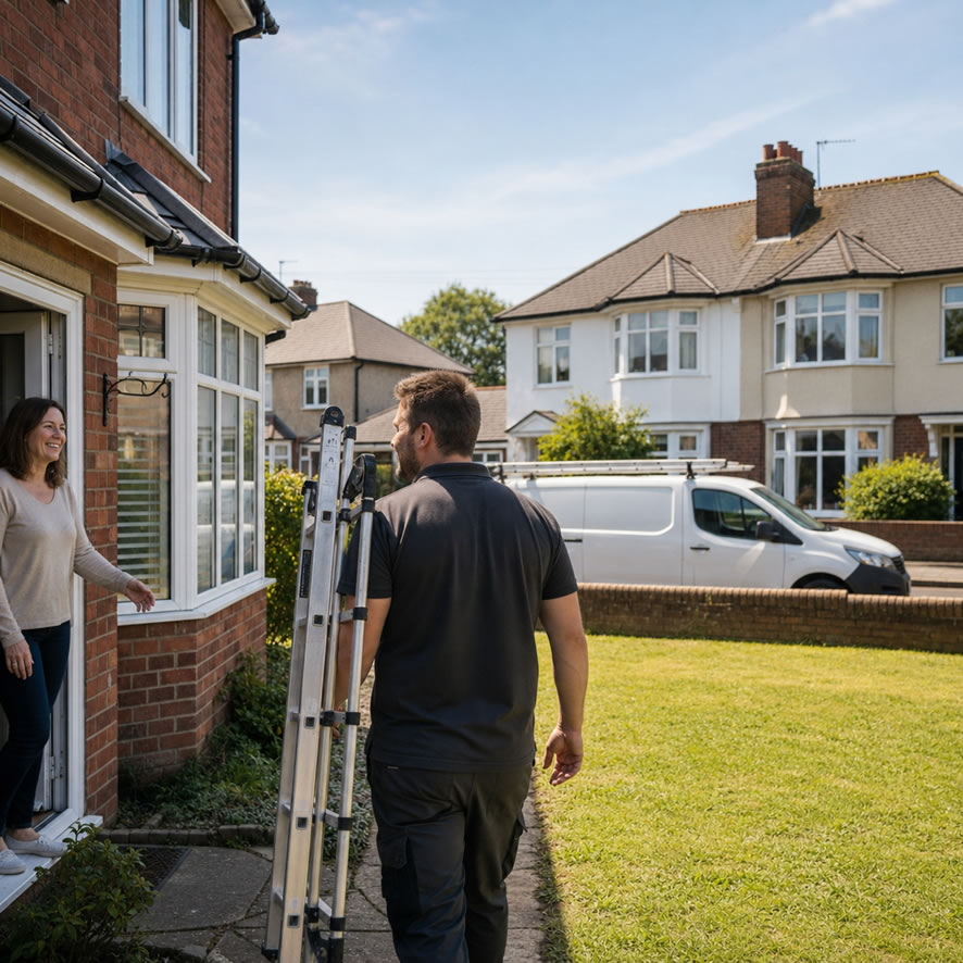 Roof maintenance and servicing carried out on a UK home